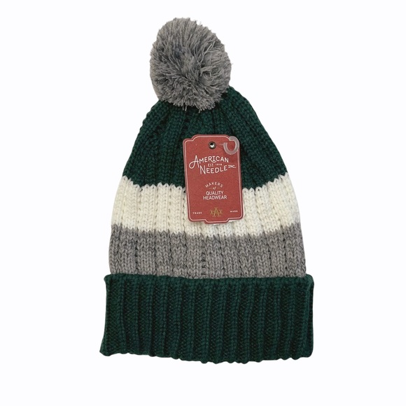 American Needle Other - American Needle Wide Stripe Knit Pom Beanie